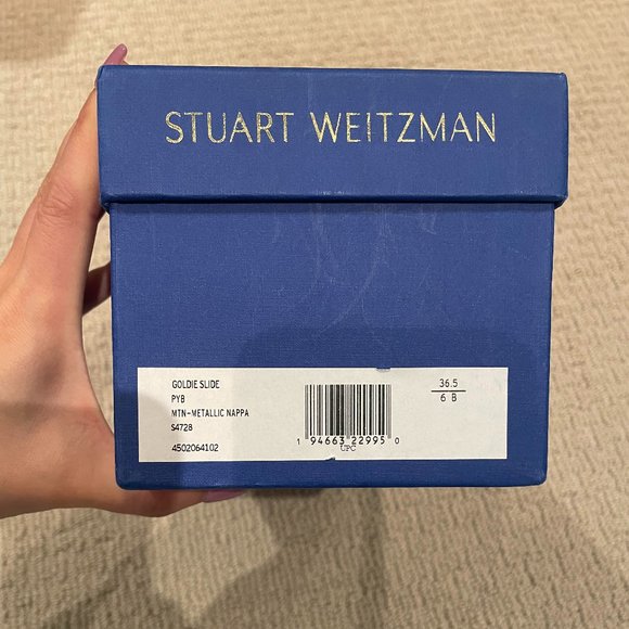 Worn Once Stuart Weitzman Goldie Slides in Gold - Picture 2 of 5